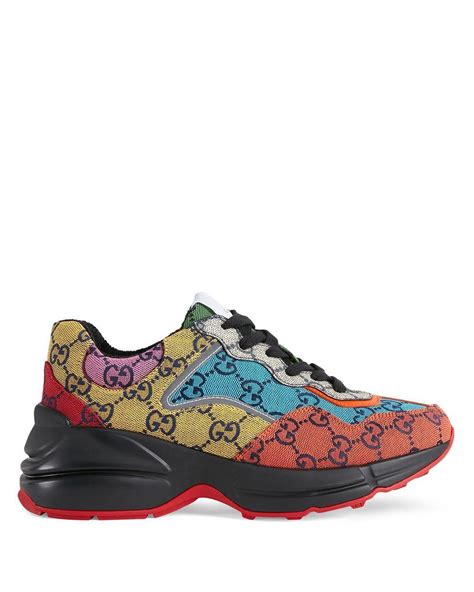 gucci women's gg rhyton sneakers|gucci rhyton gg sneakers review.